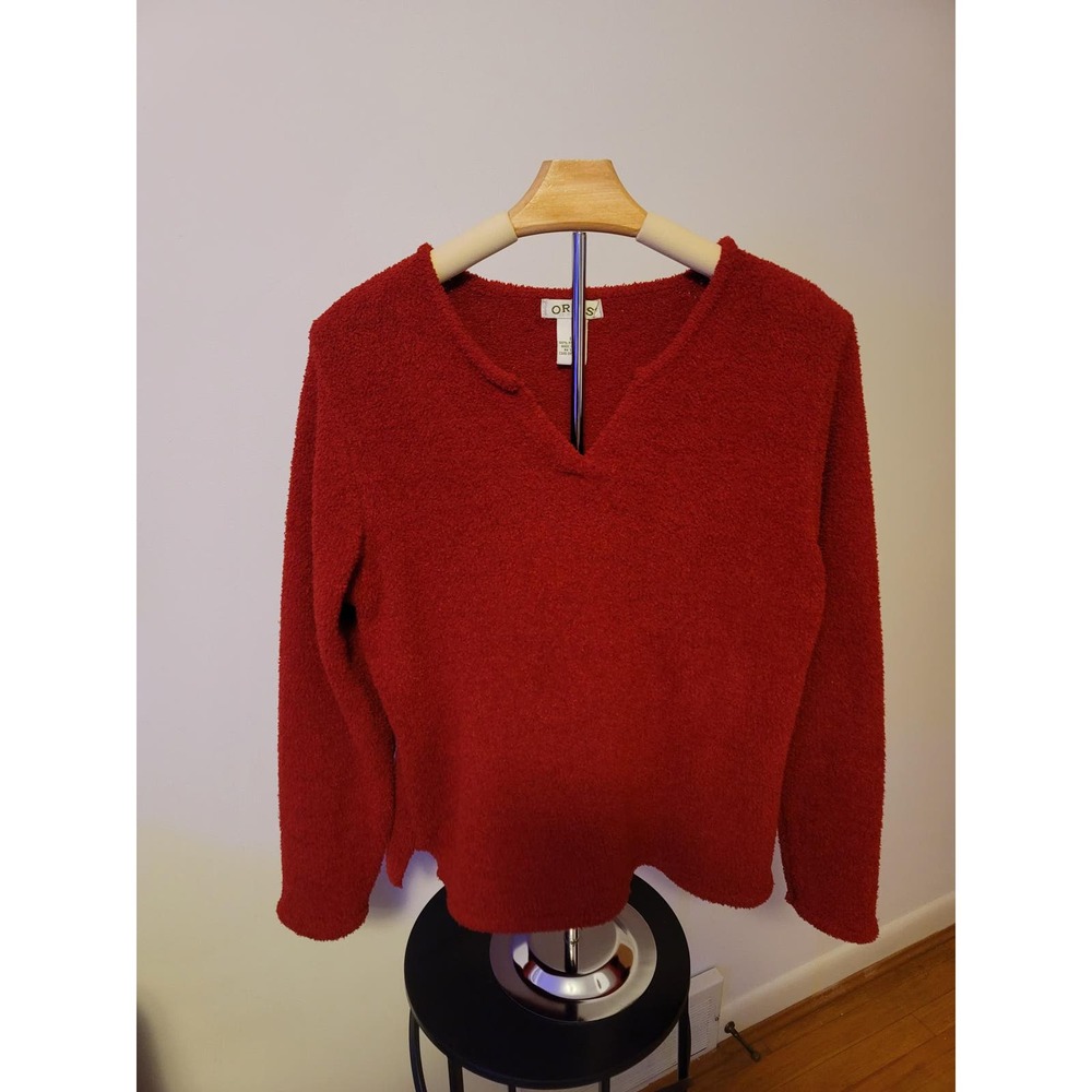 Pre-Loved Orvis Red Knit Sweater Women Medium
